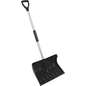 20" Poly Snow Shovel w/ Steel Wear Strip & 38" Steel Handle