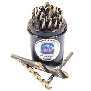 1/16" to 1/2" Brute High Speed Drill Bit Set with 3 Flatted Shank (29 Pieces)