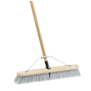 24" Fine Flagged Synthetic Bristle Push Broom