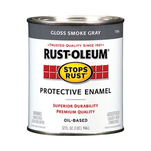 Quart Rust-Oleum Gloss Smoke Gray Protective Enamel Paint