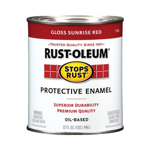 Quart Rust-Oleum Gloss Sunrise Red Protective Enamel Paint
