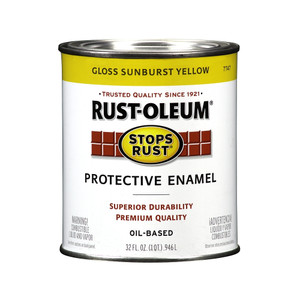 Quart Rust-Oleum Gloss Sunburst Yellow Protective Enamel Paint