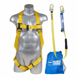 Universal 3-Point Pass-Thru Legs, Back D-Ring Harness & 6' Shock Absorber Lanyard