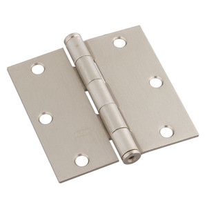 3-1/2" Satin Nickel Square Corner Hinges (Pack of 3)