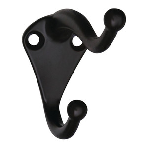 Heavy Duty Oil Rubbed Bronze Plated Coat & Hat Hook (Pack of 2)