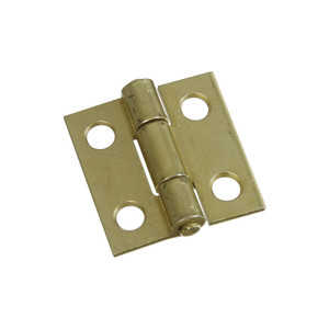 1" Brass Plated Tight Pin Narrow Hinge (Pack of 2)