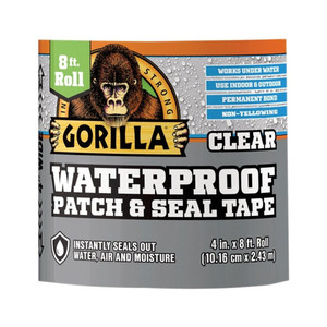 4" X 8' Gorilla Clear Waterproof Patch & Seal Repair Tape