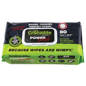 15" X 10" Crocodile Cloth PowerScrub Cleaning Wipes (Pack of 80 Wipes)