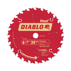 6-1/2" X 24 Tooth Diablo Carbide Tipped Circular Saw Blade