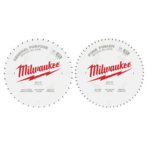 10" X 40T and 60T Milwaukee Framing Circular Saw Blades (Pack of 2)