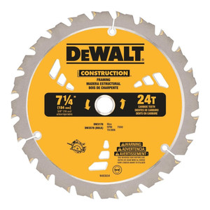 7-1/4" X 24 Tooth DeWalt Framing Circular Saw Blade