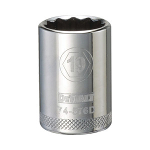 1/2" Drive X 19 mm Shallow Metric Socket