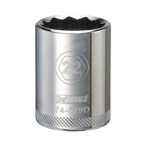 1/2" Drive X 22 mm Shallow Metric Socket