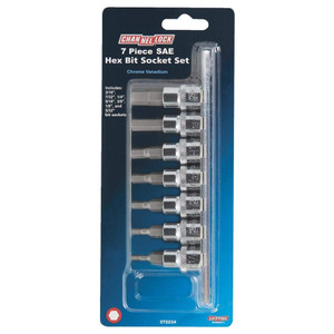 3/8" Drive SAE Hex Bit Socket Set (7 Piece Set)
