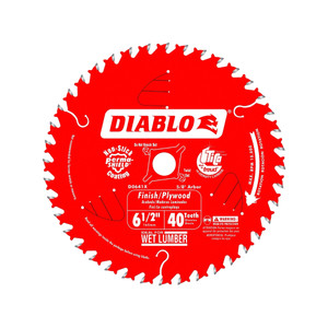 6-1/2" X 40 Tooth Diablo Carbide Tipped Finish Circular Saw Blade