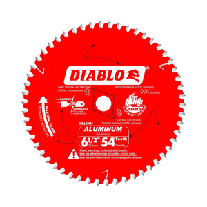 6-1/2" X 54 Tooth Diablo Aluminum Cutting Circular Saw Blade
