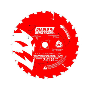 7-1/4" X 24 Tooth Diablo Framing/Demo Circular Saw Blade