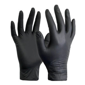 Medium Powder-Free Black Nitrile Disposable Gloves (Box of 50 Pairs)