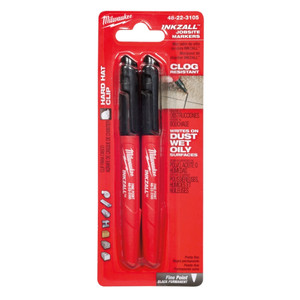 Milwaukee 2pk INKZALL Fine Point Black Markers