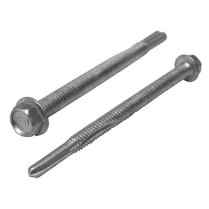 1/4"-28 x 2" Stainless Steel Tek-5 Hex Head Drill & Tap Screws (Box of 100)
