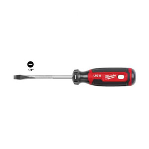 Milwaukee 1/4" X 4" Slotted Cushion Grip Screwdriver
