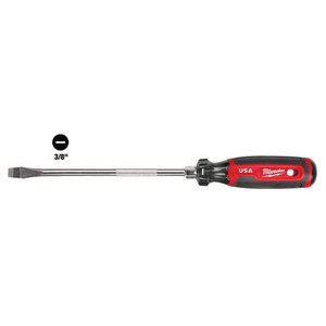Milwaukee 3/8" X 8" Slotted Cushion Grip Screwdriver