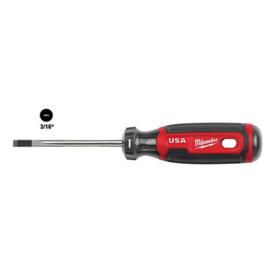 Milwaukee 3/16" X 3" Slotted Cushion Grip Screwdriver
