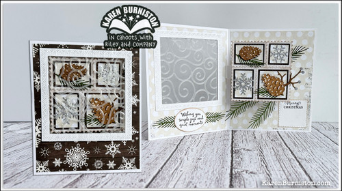 Postage Pop-up Window Card - Pine Cone Version