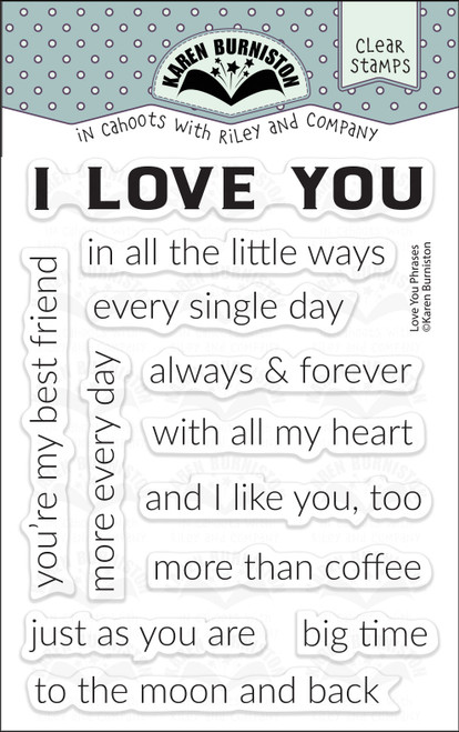 Love You Phrases clear stamps