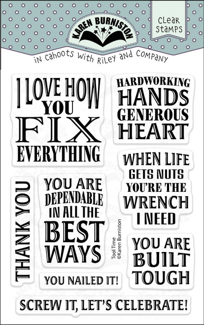 Tool Time Sayings clear stamps