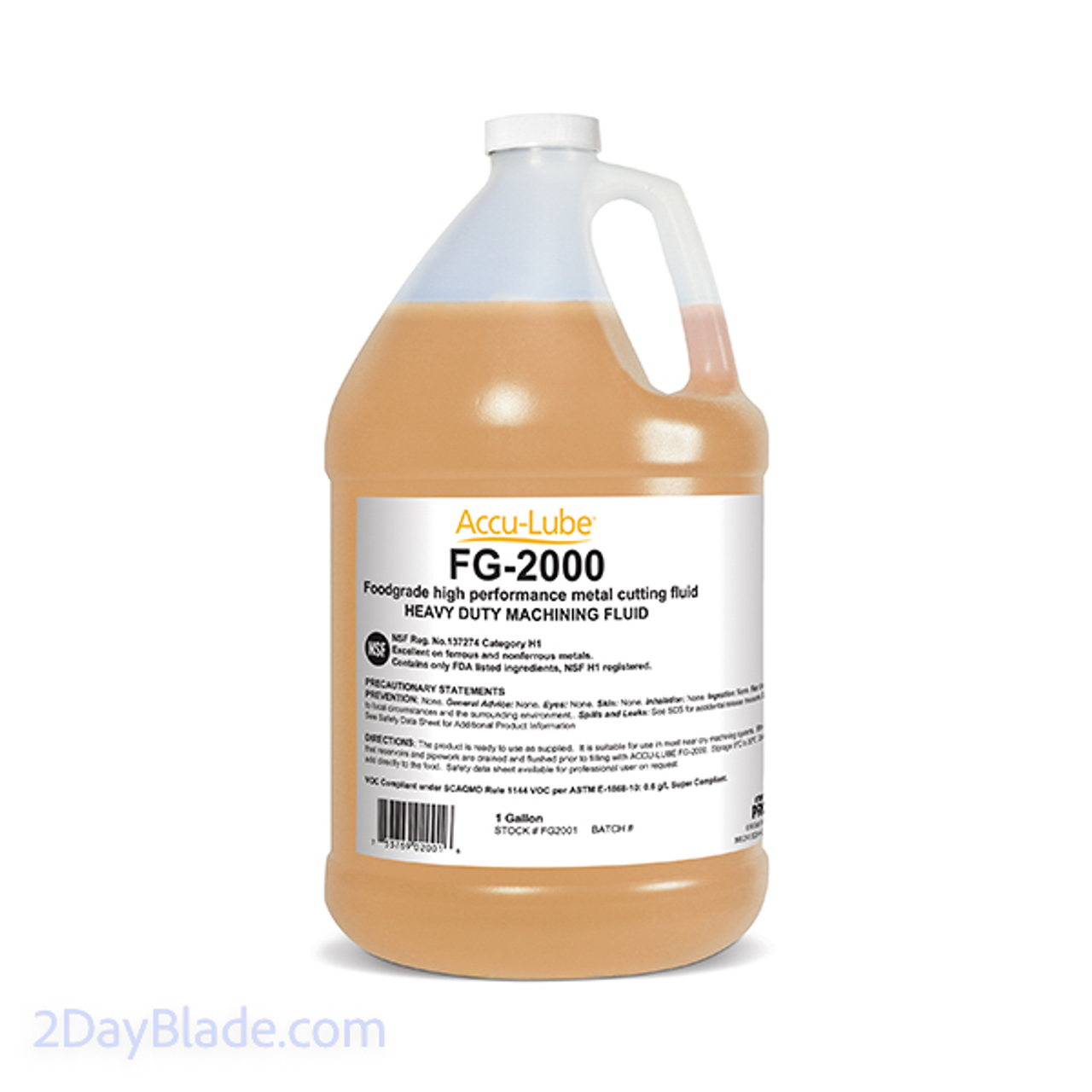 Accu-Lube, FG-2000 Foodgrade High Performance Metal Cutting Fluid, 1 gal / 3.78 L,   FG2001
