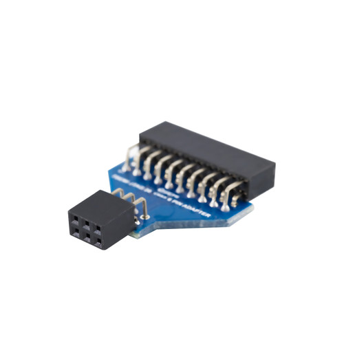 ARM-JTAG-20-6 Plug-in Adapter, JTAG 20-pin 0.1'' to 6-pin 0.1'' adapter for seamless debugging and programming in embedded systems.