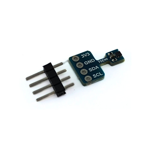 SHT41 Temperature & Humidity Sensor Breakout with 2.54mm pitch header, high-precision module for reliable environmental monitoring in electronics projects.