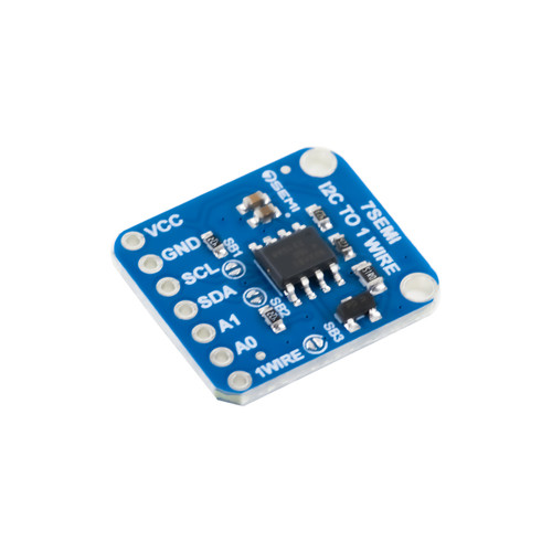 7Semi DS2482-100 I2C to 1-Wire Master Breakout module for embedded systems, showing pin headers and IC layout for seamless protocol integration.