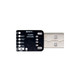 7Semi CP2105 USB to dual UART converter module bottom view with USB Type A connector