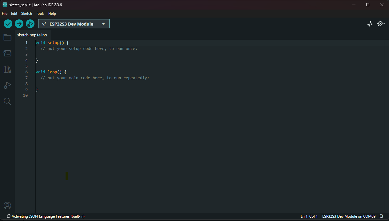 Arduino IDE window