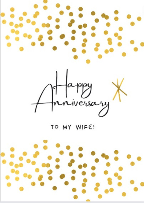 Personalized Anniversary gold circle greeting card crafted on recycled paper with custom notes for a unique touch - Front