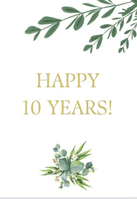 Personalized Anniversary green leaf greeting card crafted on recycled paper with custom notes for a unique touch - Front