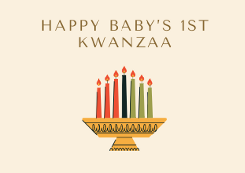 Personalized Kwanzaa card crafted on recycled paper with custom notes for a unique touch - Front