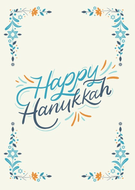 Personalized Hanukkah card crafted on recycled paper with custom notes for a unique touch - Front