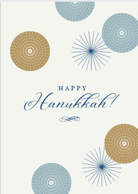 Personalized Hanukkah card crafted on recycled paper with custom notes for a unique touch - Front view