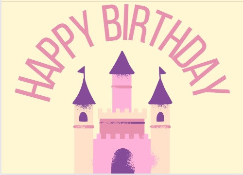 Personalized Happy Birthday card with princess crafted on recycled paper with custom notes for a unique touch - Front