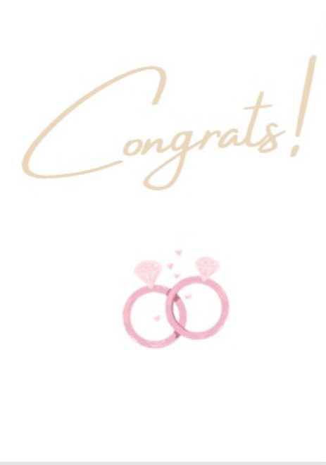 Personalized rings engagement card crafted on recycled paper with custom notes for a unique touch - Front