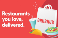 grubhub gift card by CardButler, featuring a personalized greeting card with unique artistic elements