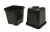 85mm Square Squat Plant Pot – Black