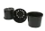140mm Squat Round Pots 1L– Black