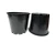 140mm Squat Round Pots 1.1L – Black