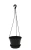 140mm Hanging Pots with Saucers + Hangers - Black
