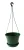 170mm Hanging Basket Pot with Saucer / Green
