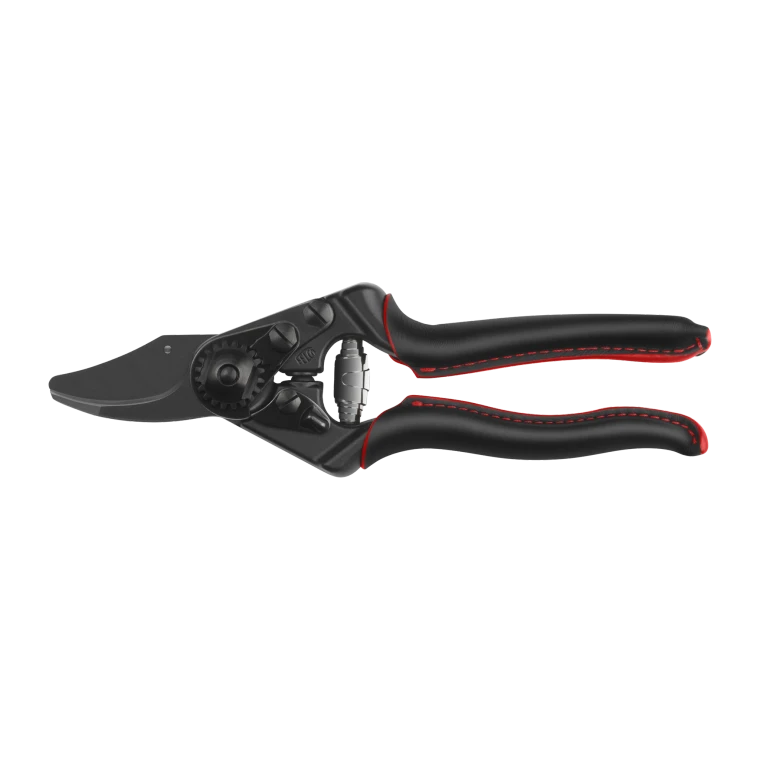 The FELCO 6 Premium SE Special Edition represents the pinnacle of Swiss craftsmanship, combining the renowned ergonomics of the classic FELCO 6 with luxurious finishes and premium materials. Featuring anodised black forged aluminium handles, genuine hand-wrapped leather grips, and black chrome-coated blades, these exclusive secateurs deliver exceptional cutting performance while making a striking visual statement. Designed for medium-sized right-handed users, they provide clean, precise cuts up to 20mm in diameter.